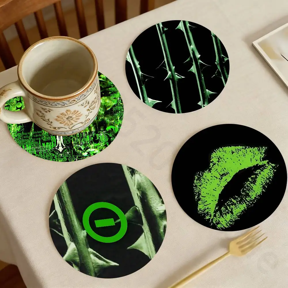 

T-Type O N-Negative Wooden Theme Desktop Heat Mats Home Decor Coffee Mug Coasters For Office Restaurant