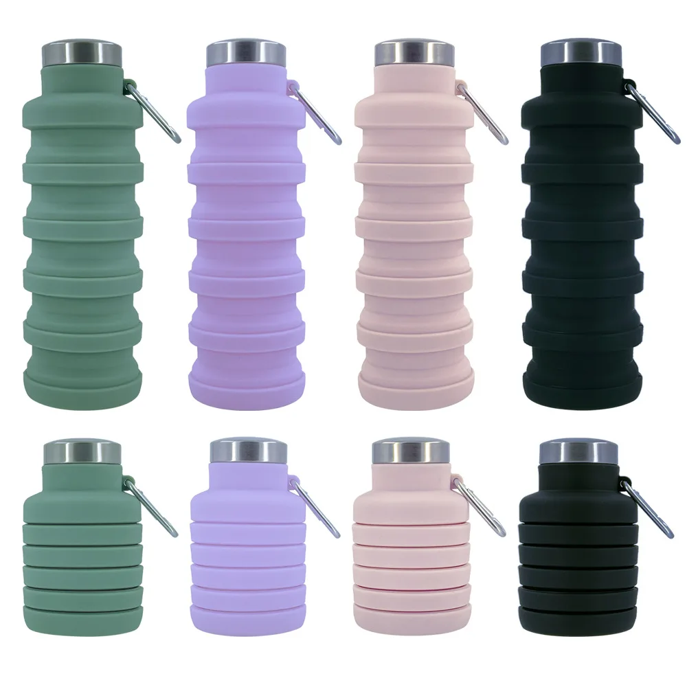 500ML Folding Silicone Water Bottles BPA FREE Food Grade Portable Water Drinking For Outdoor Riding Camping Botellas De Agua