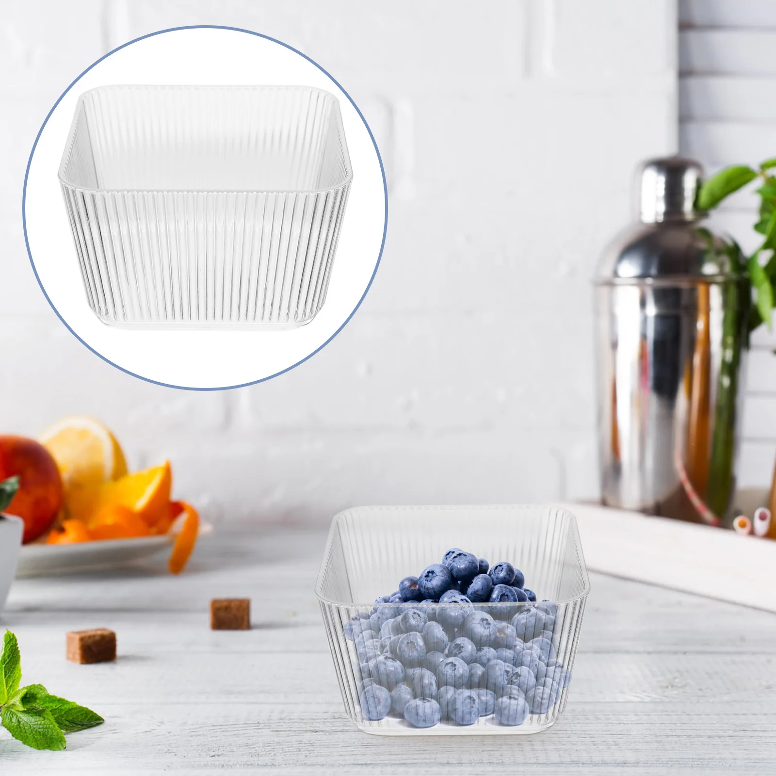 

6Pcs Multi-Functional Salad Bowl Premium Pet Material Practical Large Deep Clear Plastic Serving Bowl for Home