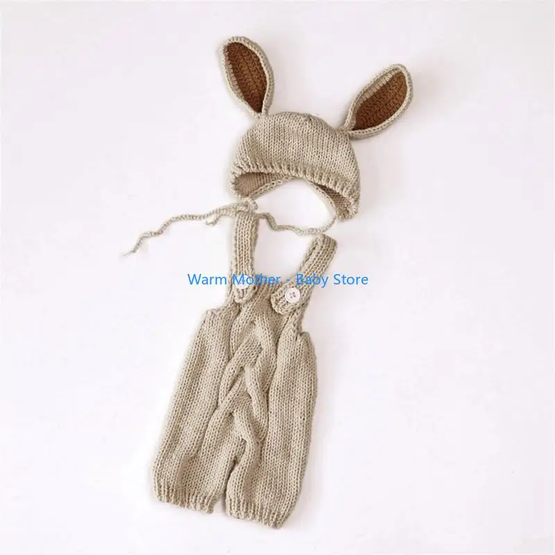طفل حلي قبعة حللا أرنب الأذن قبعة الوليد التصوير داخلية 2 قطع 57QE #3