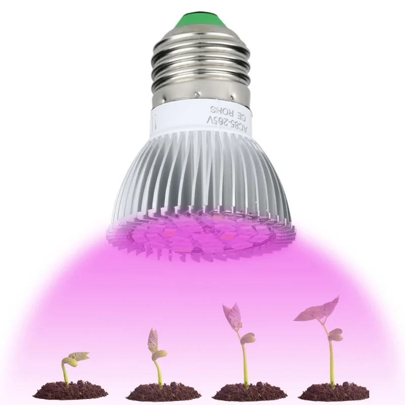 

LED Plant Grow Light Bulb E27 Base Grow Light Bulbs Indoor 28W Plants Growing Light Bulb Lamp For Vegetables Greenhouse And