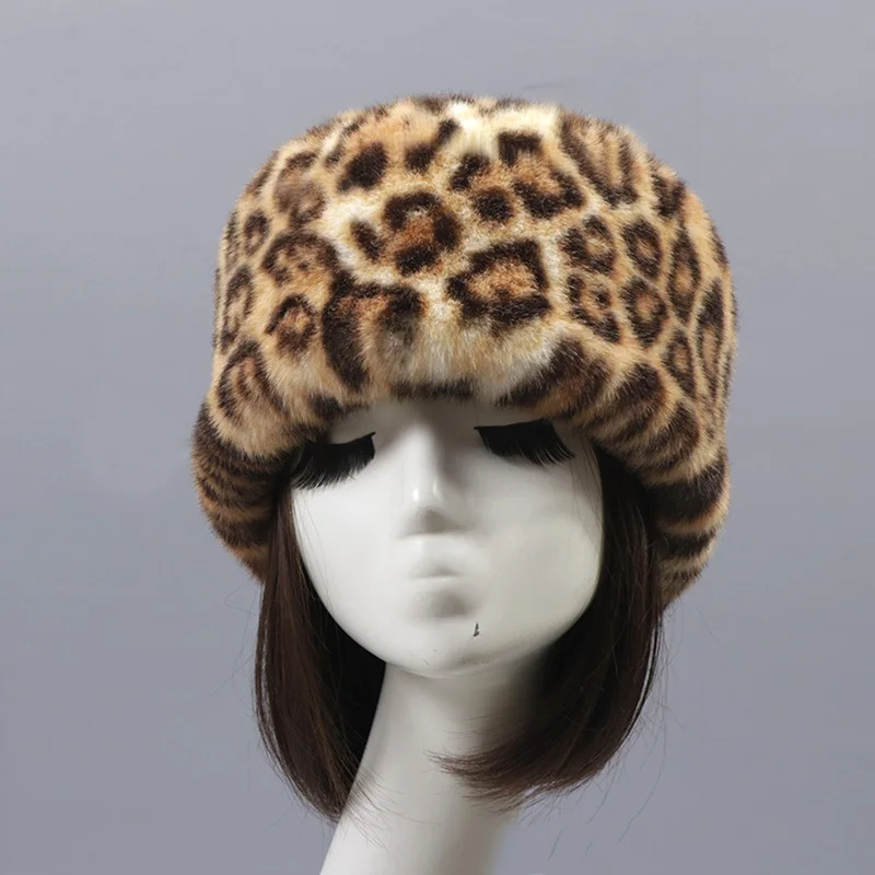 

1PC Windproof Hat Winter Warm Women Faux Fur Hats Ski Hats Outdoor Elegant Soft Cap Russian Hat