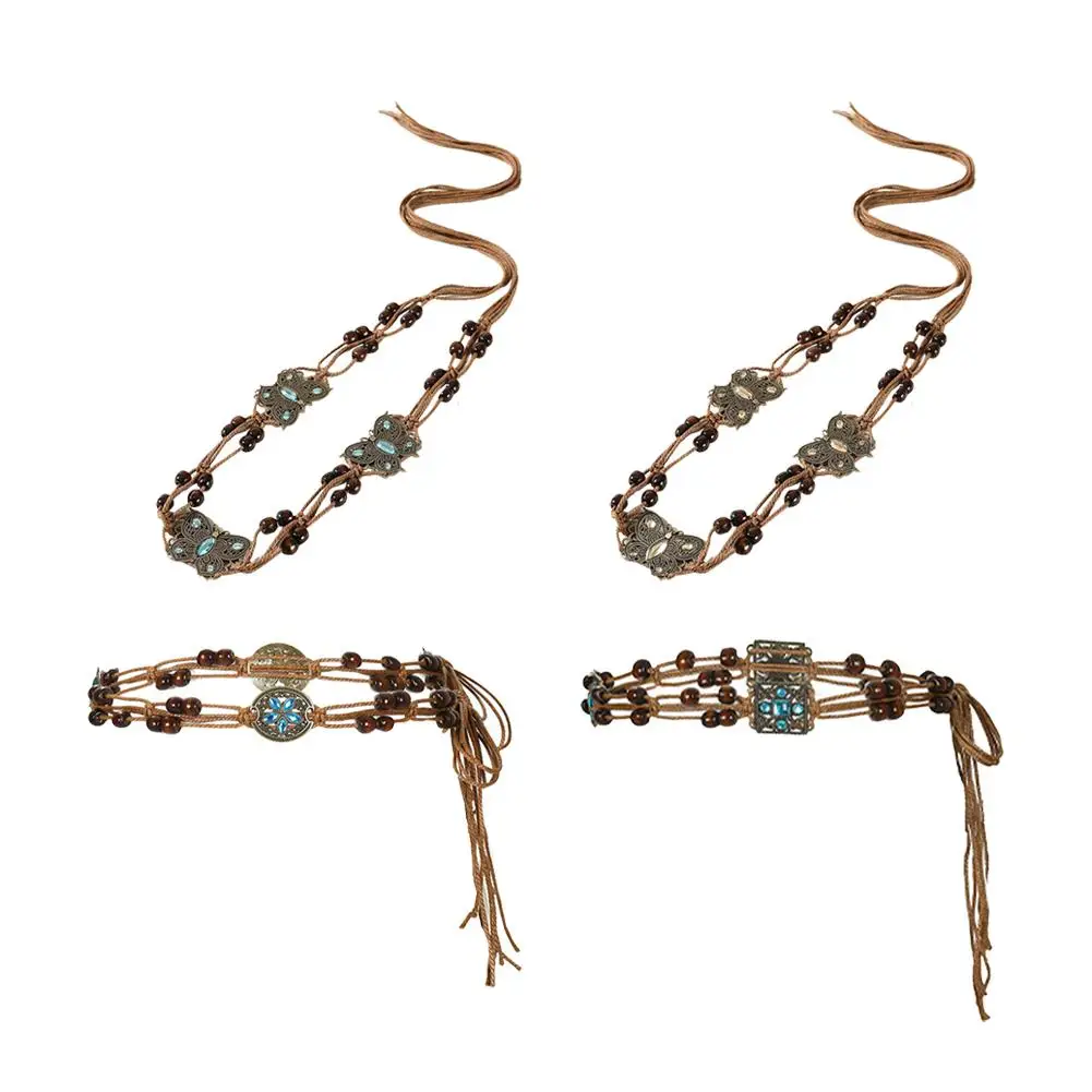 2025 جديد البوهيمي المنسوجة الخصر حبل حزام الرجعية العرقية الزخرفية الخصر سلسلة للنساء ، الكورية نمط عارضة الإكسسوارات #6