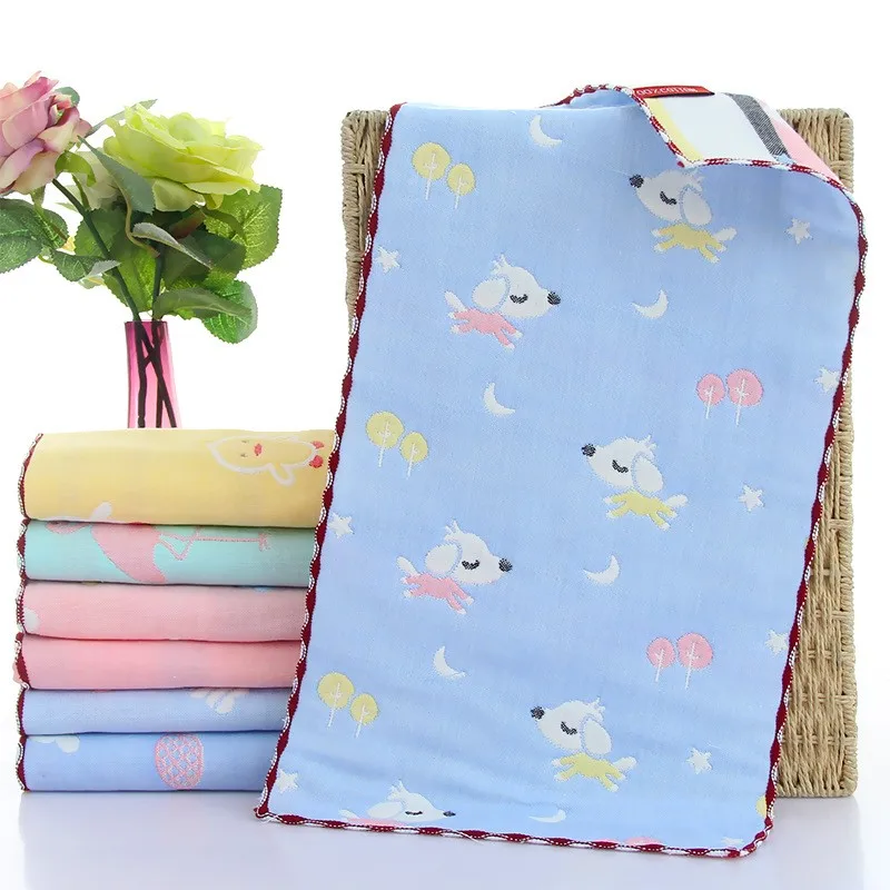 

3pcs/lot 25x50cm Muslin 6 Layers Cotton Soft Baby Towels Baby Face Towel Handkerchief Bathing Feeding Face Washcloth Burp Cloth