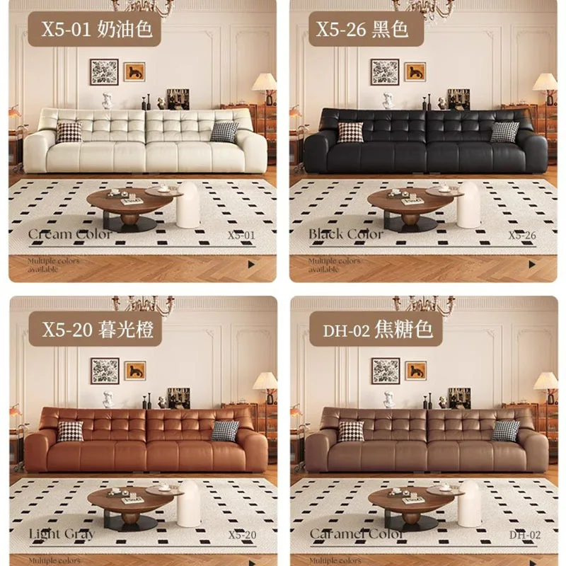 

Customizable Foshan 2024 new cat scratching skin big black bear sofa living room size straight row Italian minimalist leather