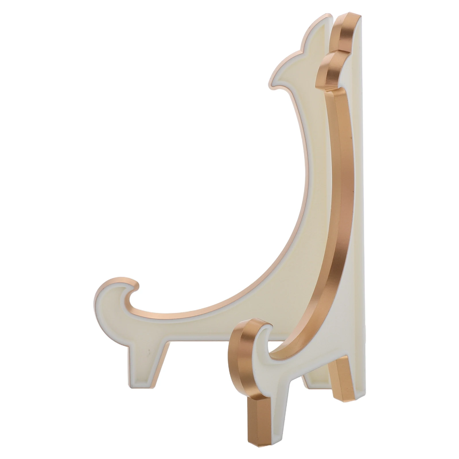 

2 Pcs Plate Holder Easel Display Stand Picture Frame Foldable Stands White Plastic