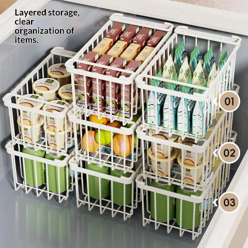 Hängekorbregal für den Tiefkühlschrank, Aufbewahrungsregal für den Kühlschrank, Lebensmittelnetzkorb, Eiscreme-Aufbewahrungsregal, Hängekorb – Detail 1