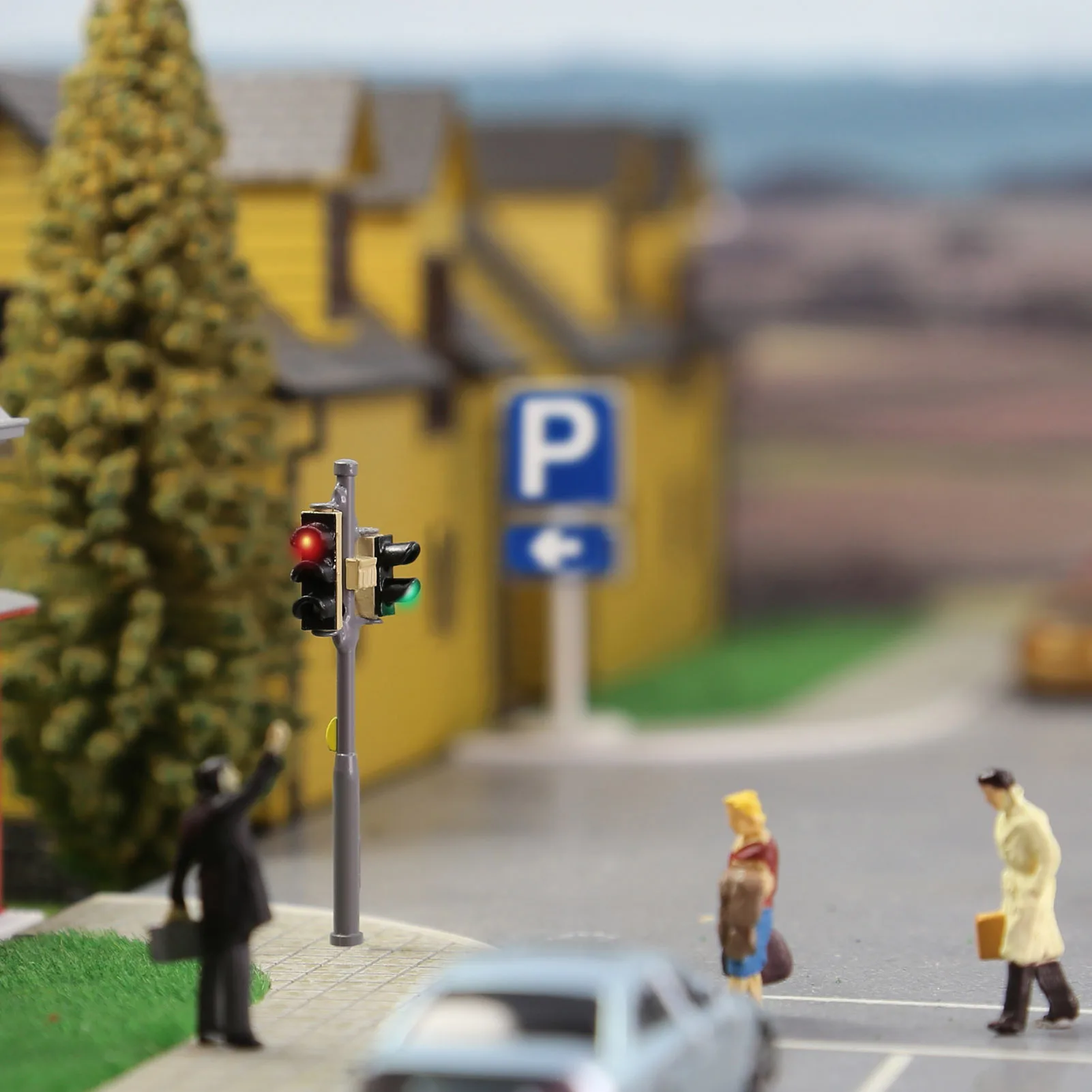 Evemodel 2 Stück HO Scale N Scale Verkehrslichter Rot Gelb Grün Fußgängerblocksignale Rechts- oder Linkshänder – Detail 2