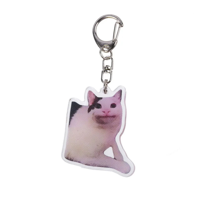 YEYULIN Kawaii Adorable Cat Keychain Acrylic Animal Key Holder For Friends Rodent Lover Birthday Jewelry Gifts