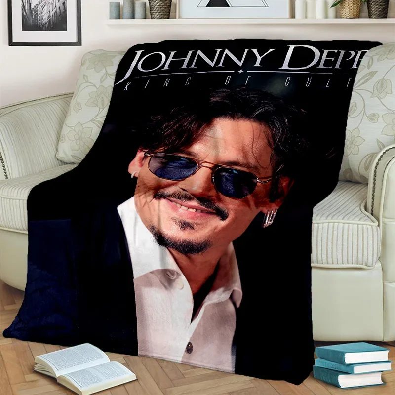 Johnny Depp 3D Printing Series Blanket,Soft Throw Blanket for Home Bedroom Bed Sofa Picnic Travel Office Rest Cover Blanket Kids