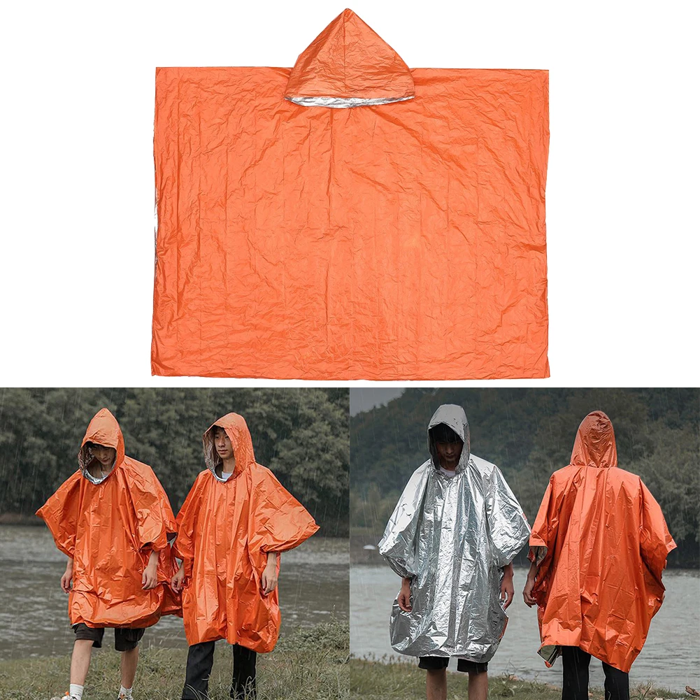 Practical Quality Raincoat Rainwear For Camping Insulation Poncho Outdoor PE Portable Sunlight Reflection 130x100cm Cold