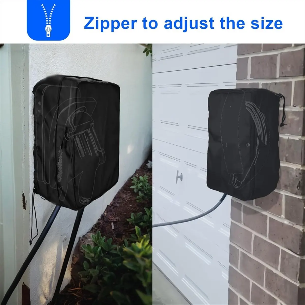 DT57 LATEST MODEL EV Charger Cover for Wall Connector Level 2, Charging Station Cover with Adjustable Zipper, Snow Protections B