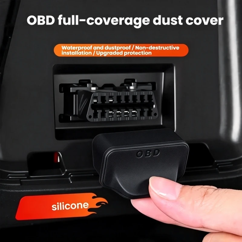 Automotive OBD interface dust cover, silicone OBD port protective cover, dust interface socket socket cover, interior accessorie