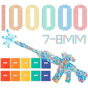 Su Topları Boncuk Dolum Cephane 7-8mm Jel Sıçramak Safra Tabancası Mermileri Jel Blaster Oyuncak ile Uyumlu Toksik Olmayan ve Çevre Dostu Jel