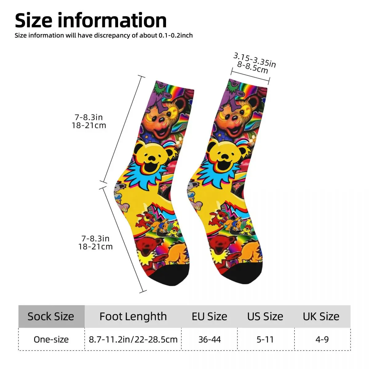 Bear Socks Gym 3D Print Boy Girls Mid-calf Sock