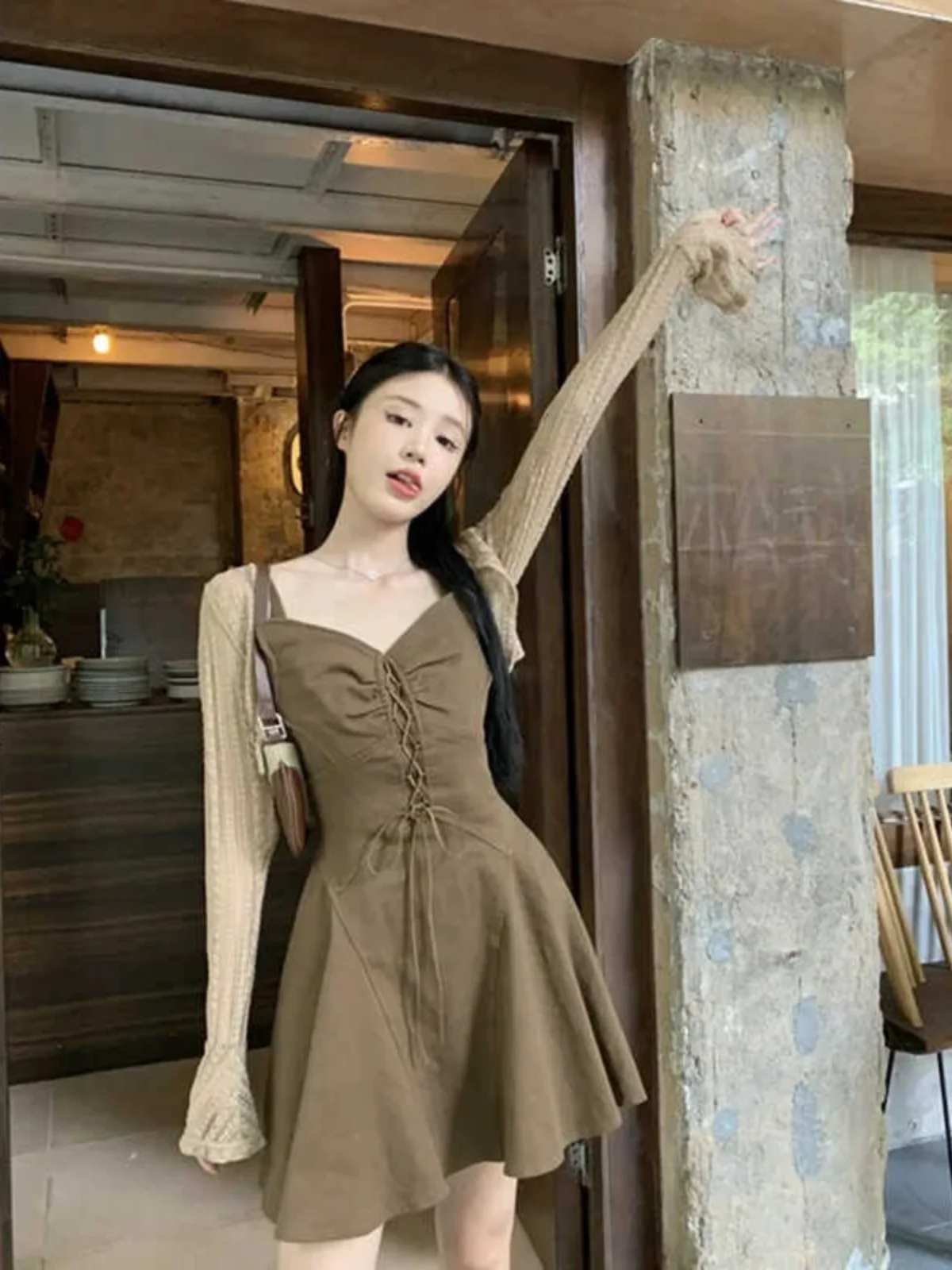 

plus Size Spicy Girl Dr Women's Summer 2024 New Strap Dr with Cardigan Hide Meat ort Skirt Faionable Two-Piece Set