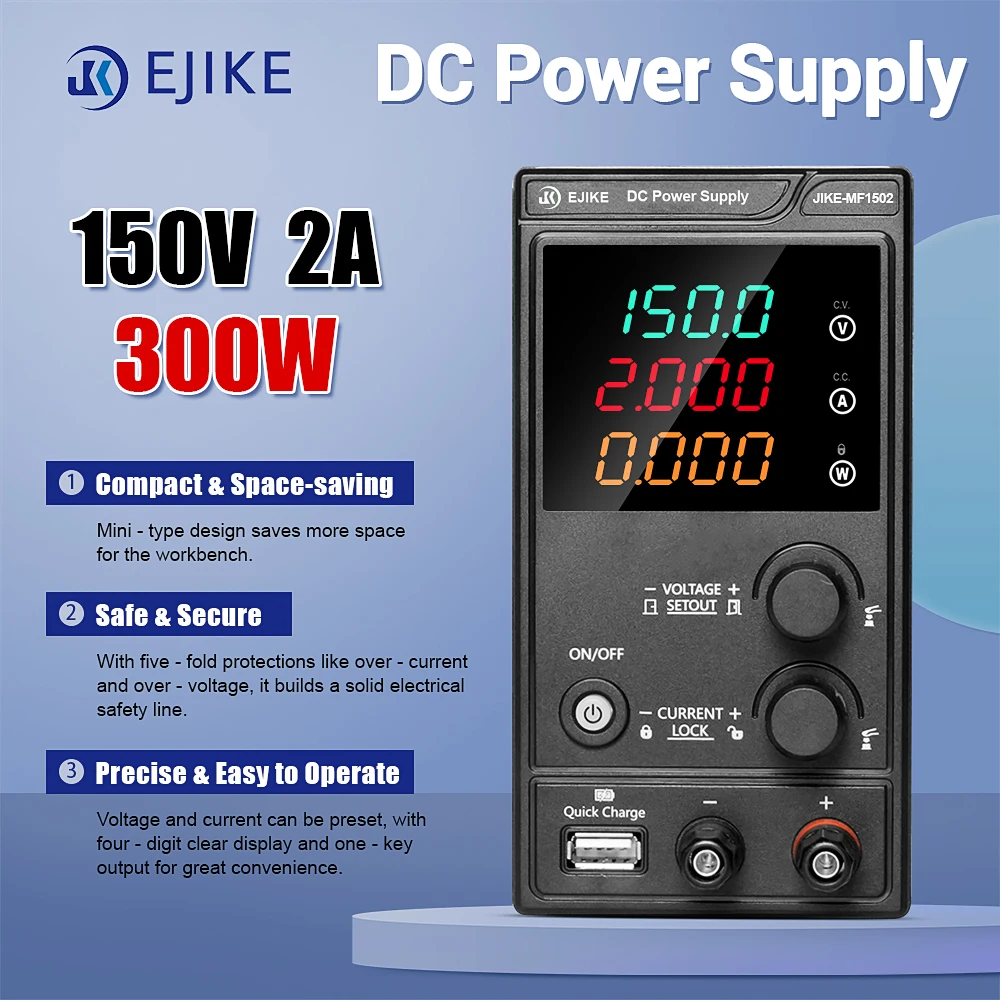 EJIKE MF1502 150 فولت 2A منضدة إمداد الطاقة Led شاشة عالية الوضوح قابل للتعديل مختبر تيار مستمر امدادات الطاقة الجهد استقرار