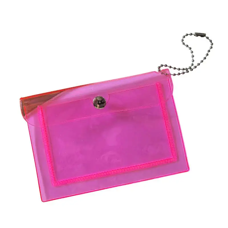 1 Stück Stern-Glitzer Transparenter PVC-Kartenhalter Mini-Münzgeldbörse mit Perlenkette Schlüsselanhänger für Ausweis Tägliche Aufbewahrung Geschenk – Detail 3
