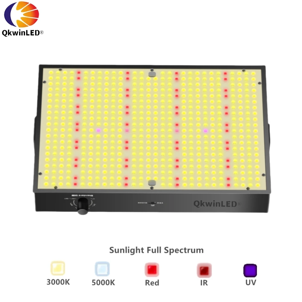 Qkwin 200W Full Spectrum Waterproof LED Grow Lights for Indoor Plant Dimmable XL500/XL1000 Daisy Chain Board Veg Bloom 2000w