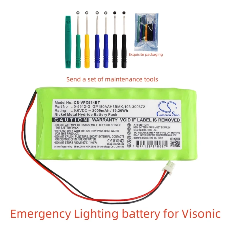 

Ni-MH battery for Visonic Emergency Lighting,9.6V,2000mAh,Powermax Pro AmberLink Emergency Response Amber Select