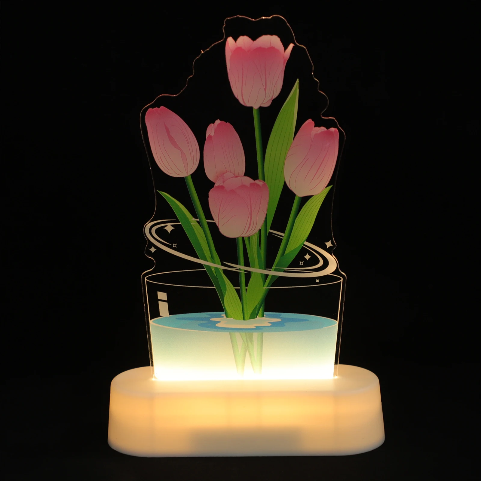 

Tulip 3D Night Light Optical Acrylic Illusion Lamp LED Bedroom Table Lamp Decorative Flower Tulip Night Light Gift