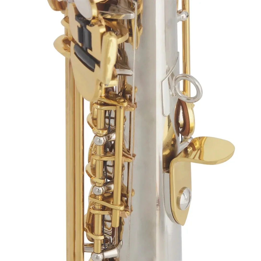 Soprano Saxophone Bb Straight Brass Silver Plated B Flat Sax High Quality Woodwind Instrument with Soprano Saxophone Accessories