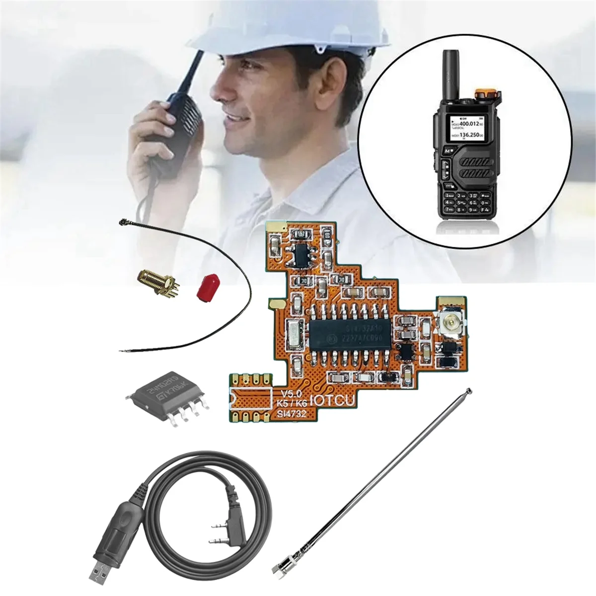 N21R SI4732 V5.0 FPC Module+2M Chip+Antenna Full Kit for Quansheng UVK5 UVK6 HF Shortwave Full Band/Single Sideband Reception