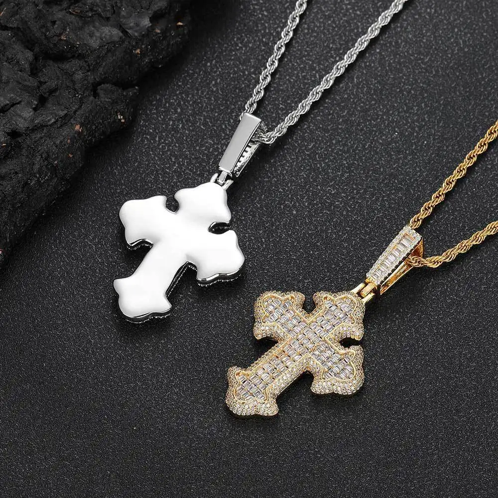 Hip Hop Cross Zircon Pendant Accessories Personalized Jewelry Men's Pendant Necklace