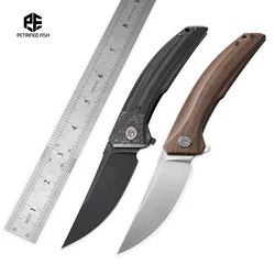 Coltello da tasca petrificato Fish PFP05 per uomo coltello pieghevole K110 lama in acciaio manico in fibra di carbonio strumenti EDC per esterni caccia pesca