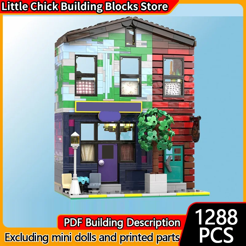 

Popular Movie Model MOC Building Bricks Cafe And Travel Agency Modular Technology Children Holiday Gifts Assemble Toys Suit