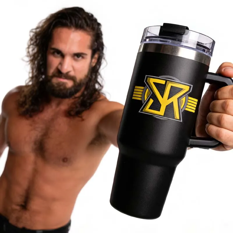

Термокружка-тамблер Seth Rollins 40 унций с ручкой и соломинкой, из нержавеющей стали, с двойными стенками, многоразовая, для путешествий, для мотоциклистов