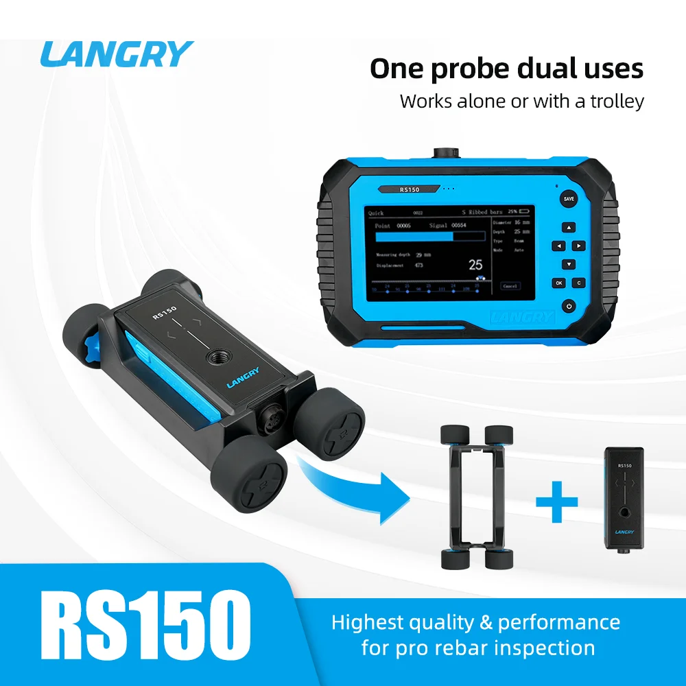 Civil Engineering Tools Rebar Locator Concrete Scanner for Rebar Rebar Covering Detector