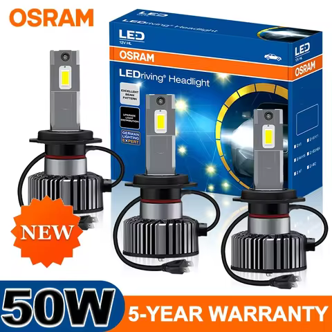 OSRAM 2pcs 100W H4 H7 Led Headlight Bulb H8 H11 9005 9006 HB3 HB4 HIR2 Fog Light Turbo Car Lamp Fan 6000K 50W/Bulb With Copper