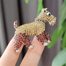 Lovely Schnauzer Dog Brooches For Women Unisex Sparkling Rhinestone Cute Pets Puppy Animal Party Causal Brooch Pin _Other Organi