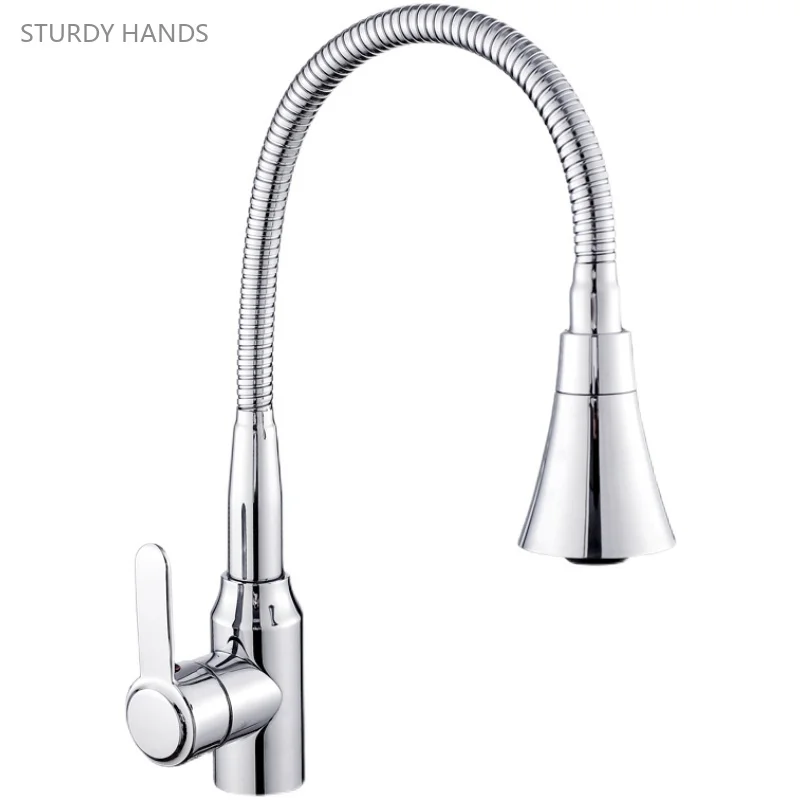 

1 set of stainless steel kitchen faucet vegetable washing basin cold and hot rotatable anti splash universal shower head