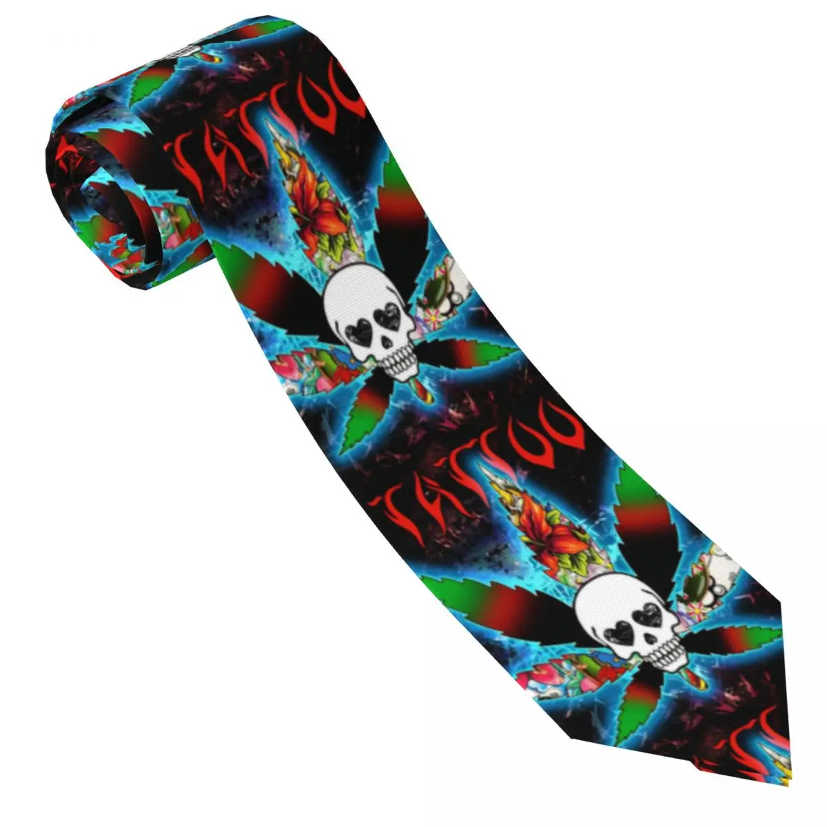 Skull Rasta Leaves Neckties Fashion Neck Ties for Men Accessories Gravatas Gift