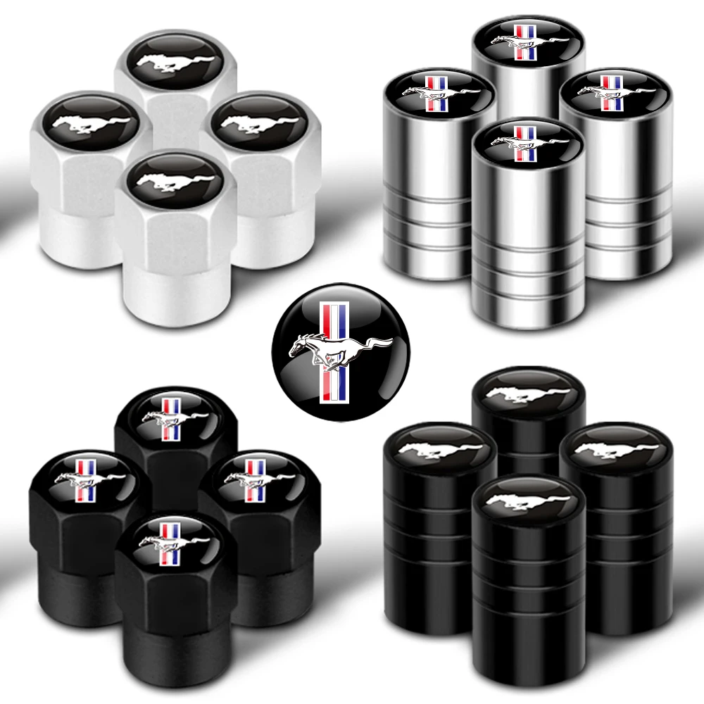 4Pcs For Ford Focus ST Mk7 Fiesta Ranger Kuga Mustang F150 Everest Car Wheel Tire Valve Caps Car Logo Badge Tyre Rim Stem Covers