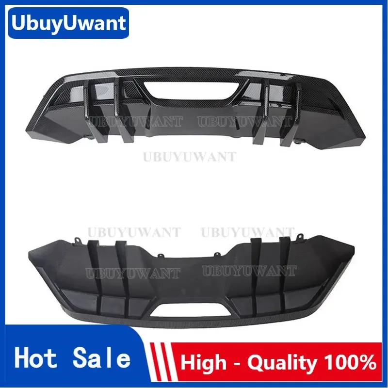 

For Mustang 2018 2019 2020 Rear Diffuser Rear Bumper Carbon Fiber Style Fit Ford Mustang Rear Spoiler Car Styling 2018-2023