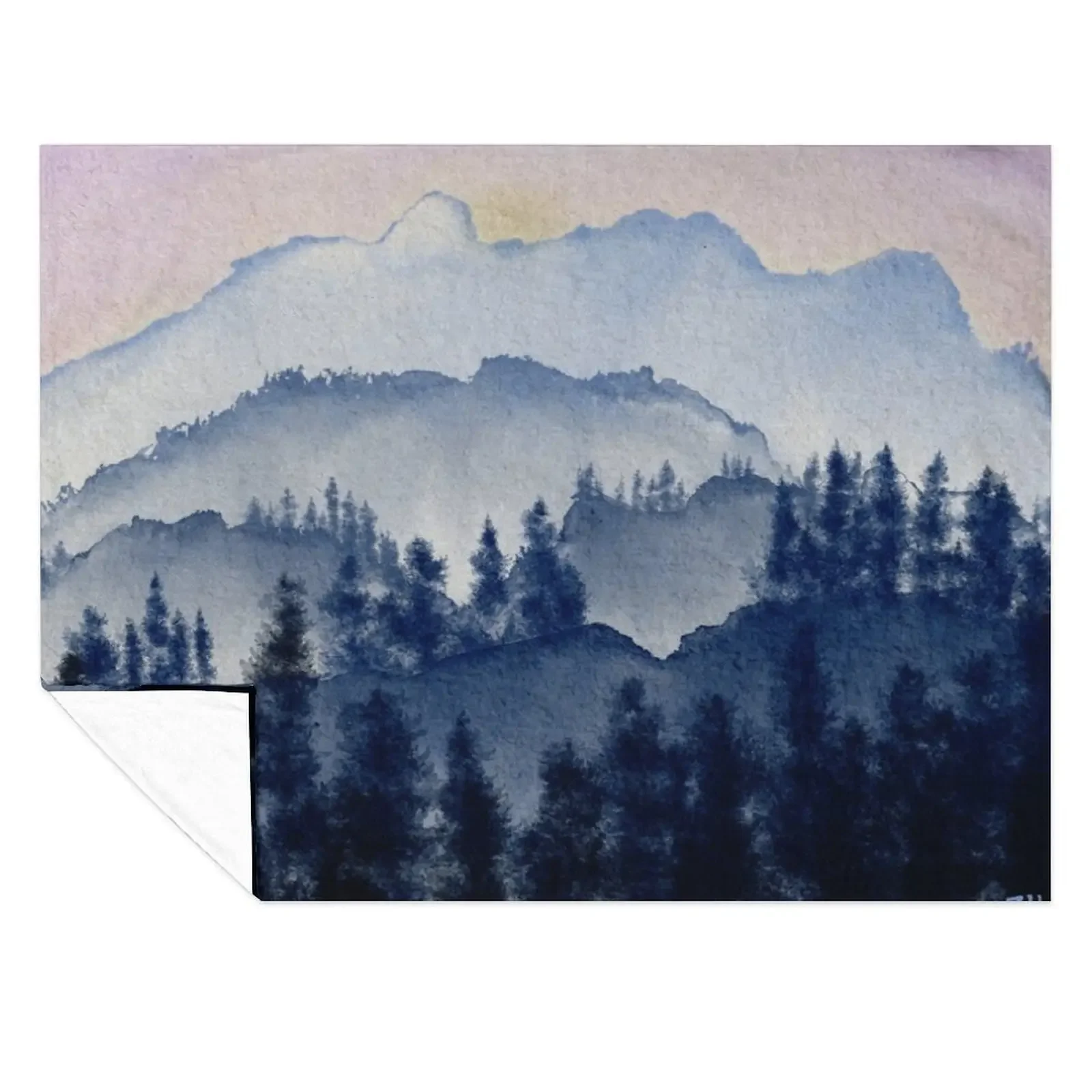 

Watercolor Mountains Throw Blanket Warm Bed Decorative Throw Blankets Sofas Of Decoration Blankets