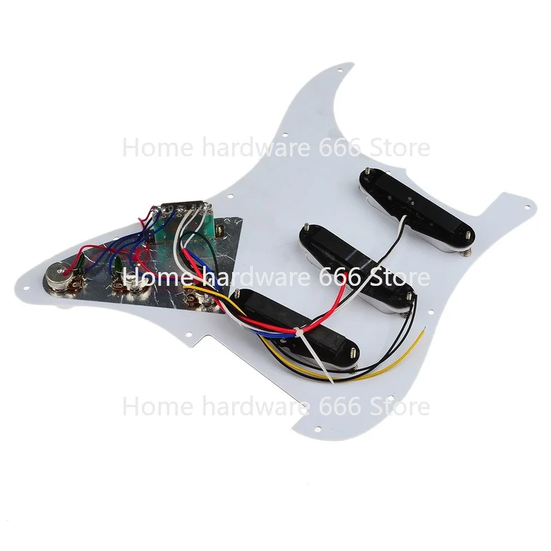 White Electric Guitar Accessories Circuit Board 3 Single Coil Loaded Prewired Pickguard SSS Plain for Strat Stratocaster Parts