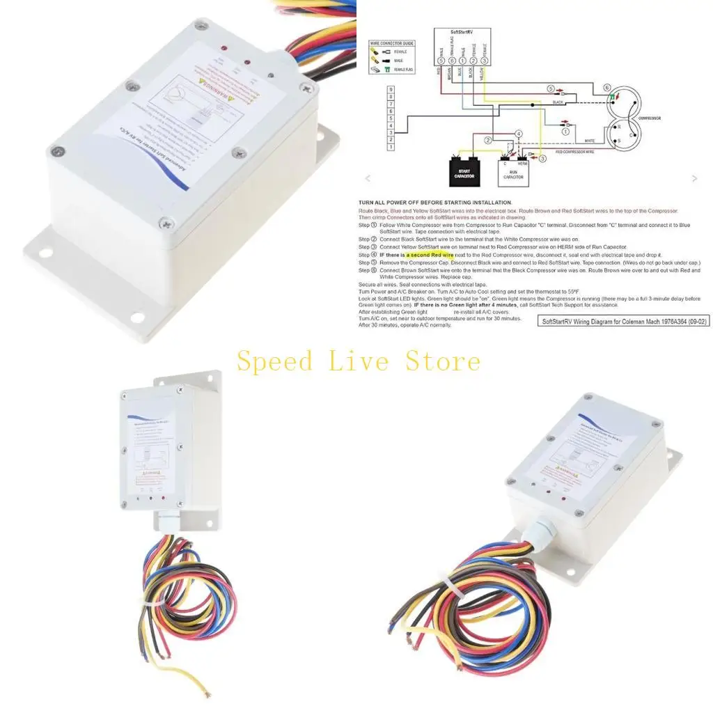 

547c Universal RVS -трейлер Campers AC Soft Starter обеспечивает легкий старт с небольшим генератором мягкого старта для RVS