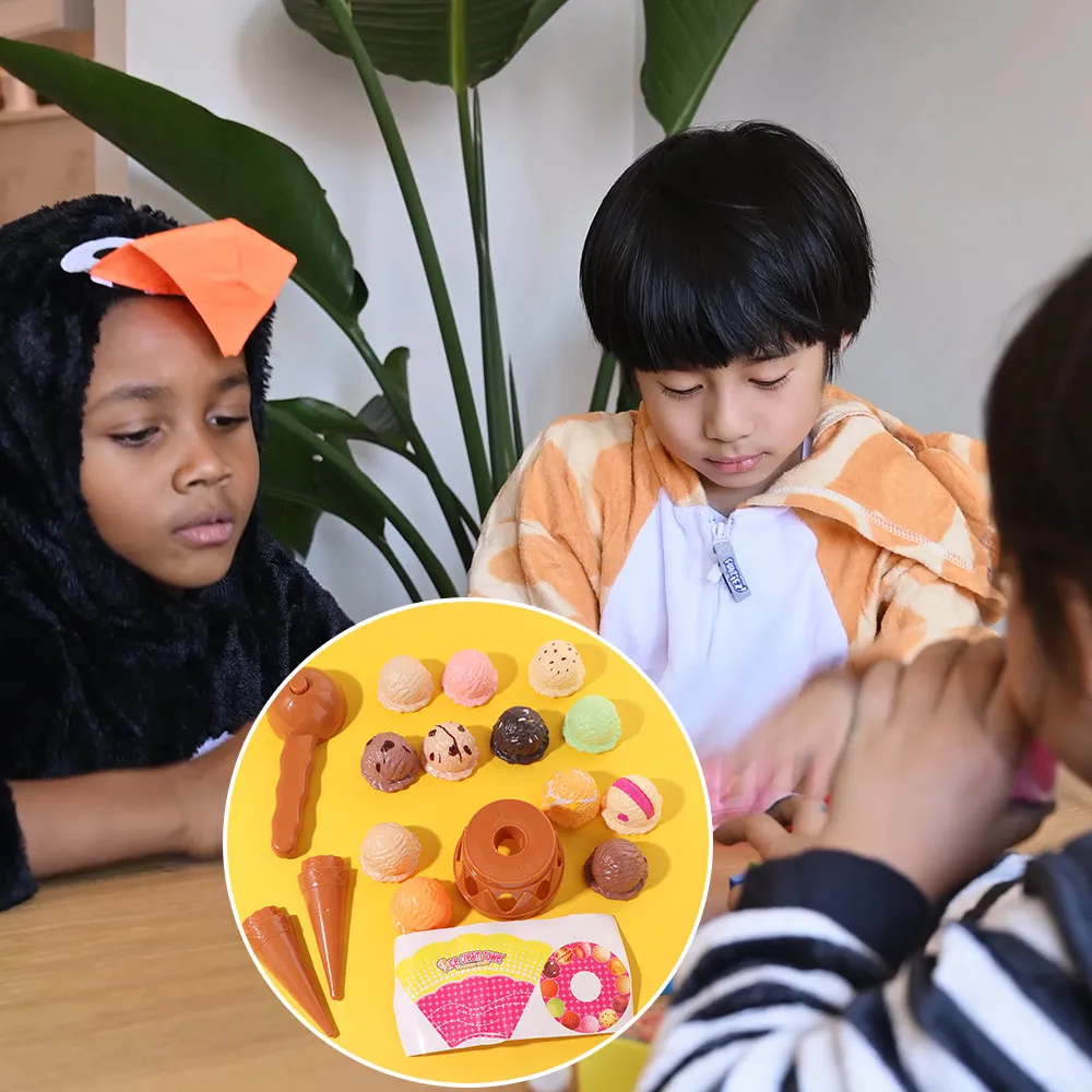 Dessert Ice Cream Games Montessori Educational Simulation Ice Cream Kitchen Colorful Learning Ice Cream Stack Up Balancing