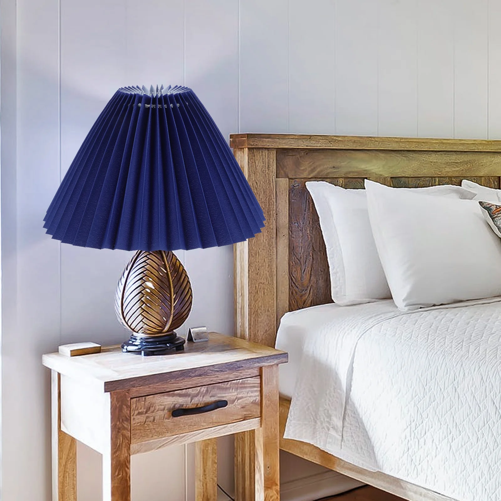 

Home Decor Pleated Cloth Lampshade 1Pc Light Shade Table Lamp Cover Bedside Chandelier Wall Light Stylish Accessory