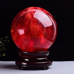 13-16CM Smelting Stone Quartz Treat Sphere Healing Red Crystal Balls For Meditation