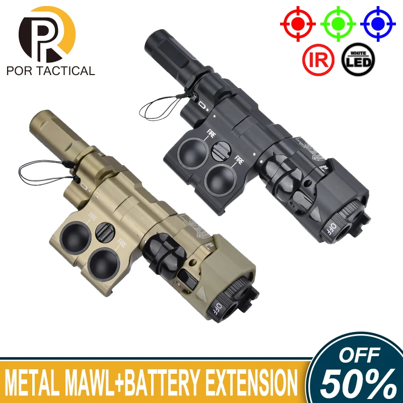 

Airsoft WADSN Metal MAWL C1 Red Blue IR Green Dot Sight Aiming Laser Pointer IR Fill Light IR Light MAWL AA Battery Accessories