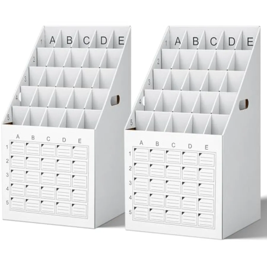 

Pack 5 Slot Roll File Holder Vertical Blueprint Storage Organizer Corrugated Cardboard Roll File Cabinet Box with Labeling Grid