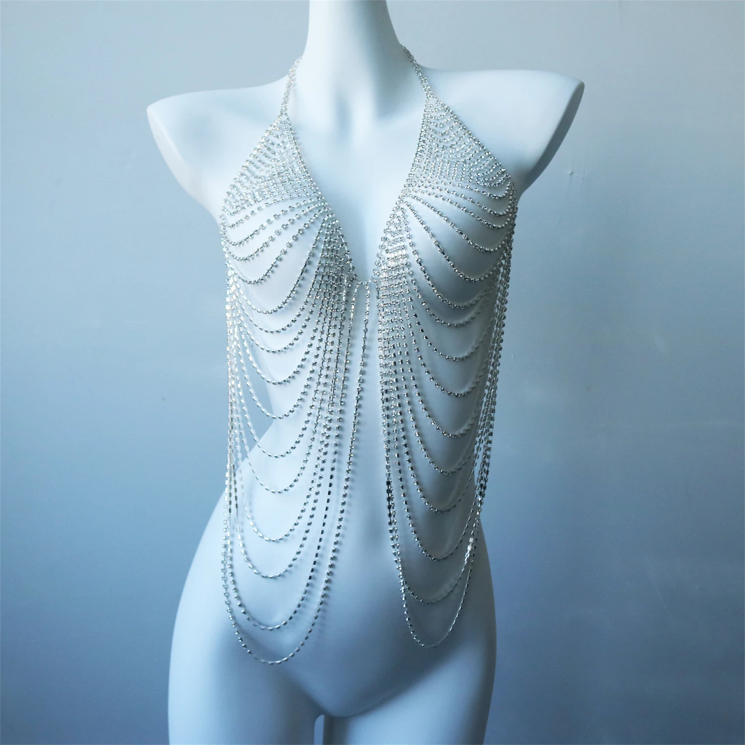 Women's Multi-Layer Chest Chain Body Jewelry (Bra-Style), Sexy Nightclub Body Chain, Stylish & Minimalist Party Upper Body Chain