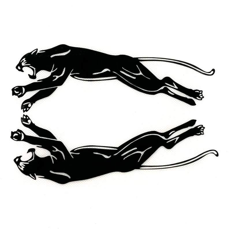 1 Pair 19/40CM Running Panther Reflective Vinyl Decal Sticker For Car Motorcycle Styling Modified Accessories Leopard