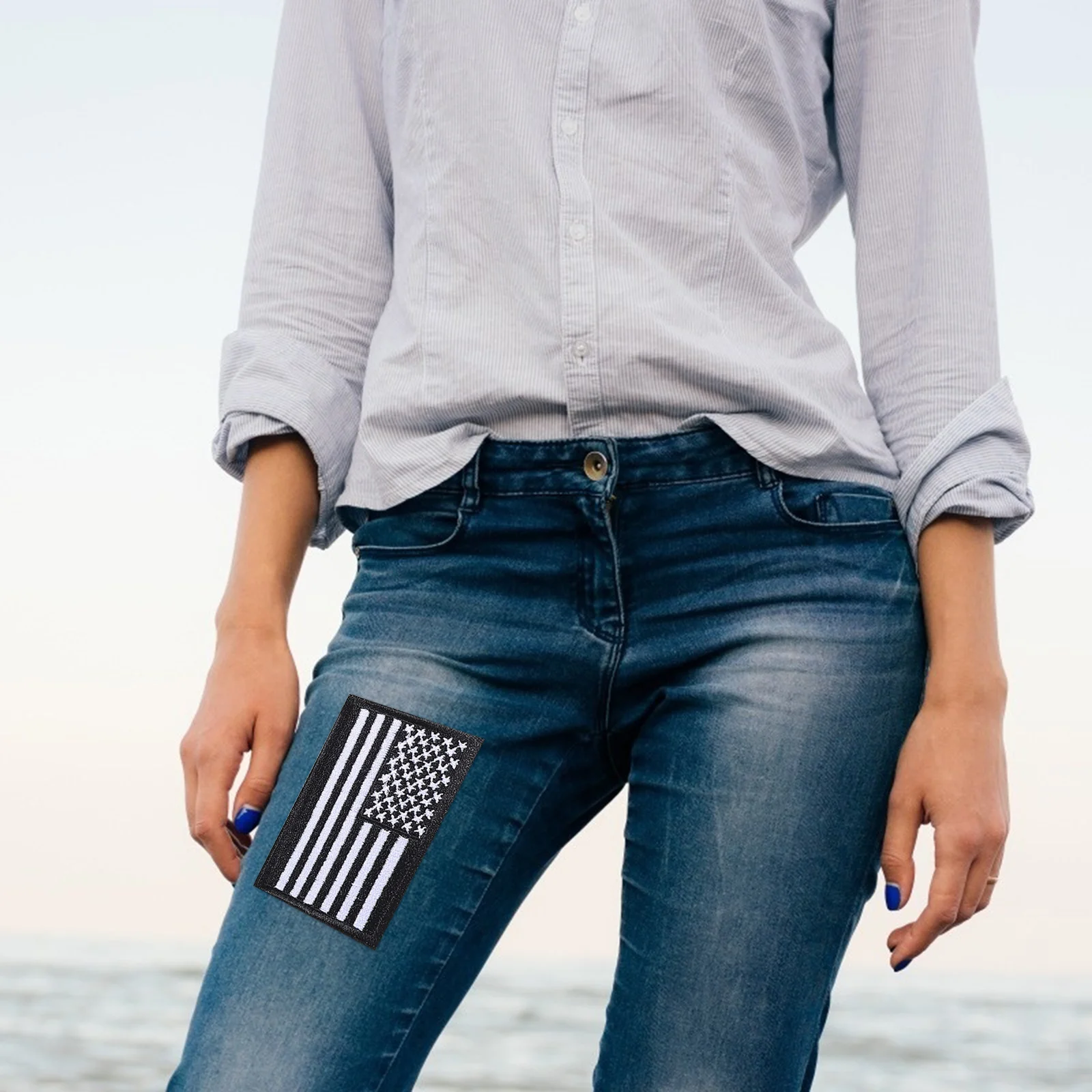 8 pezzi di toppe con bandiera americana accessori di abbigliamento fai da te termoadesivi su cucito applique adesivi patch ricamati per la decorazione dei vestiti