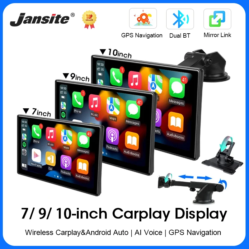 7/9/10 Inch Universal Wireless Carplay Android Auto Touch Smart Screen Multimedia Video Player Car Radio For Apple Or Android 